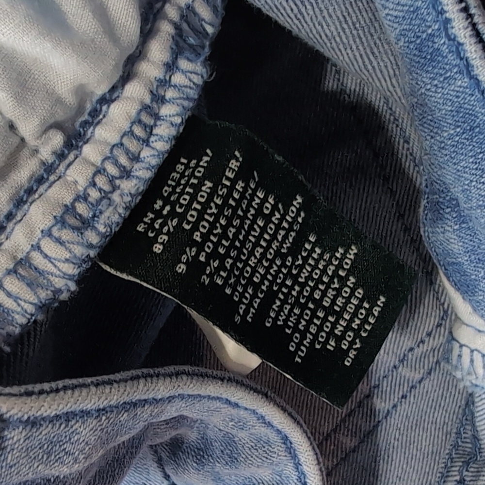 Lauren Ralph Lauren Blue Embroidered Straight Crop Jeans Size 12 - Picture 9 of 13